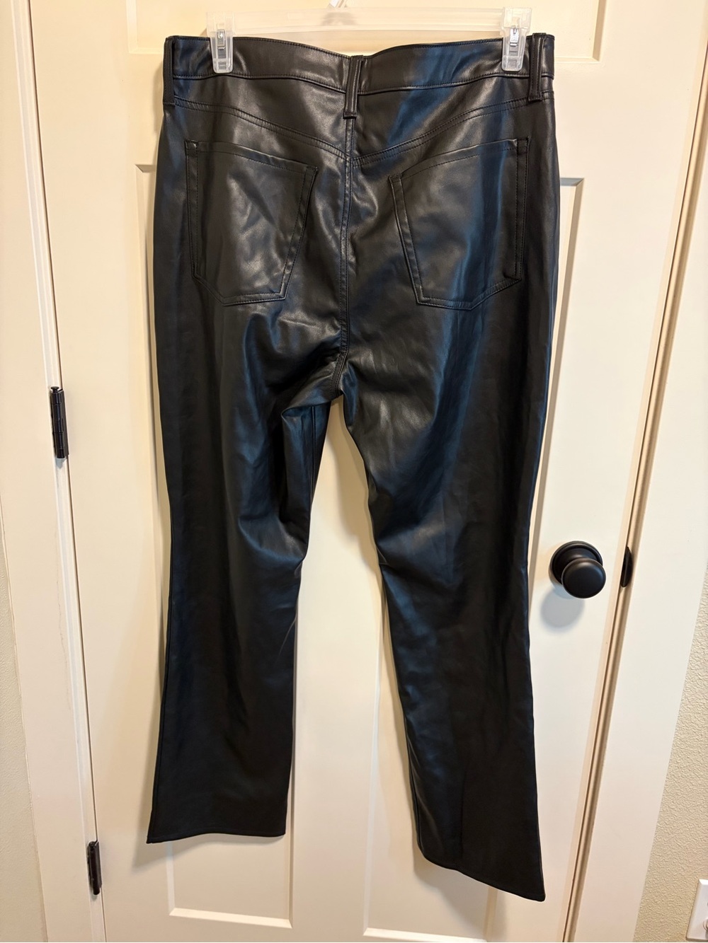Old Navy Black Faux Leather High Rise Boot-Cut Pants 14 Tall - Picture 3 of 3